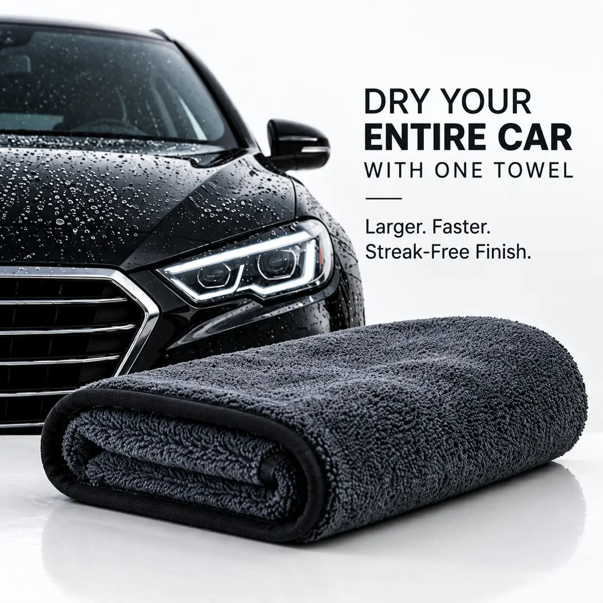 Mega Car Drying Towel | Dry Your Entire Car With One Towel | 100gsm Long Towel
