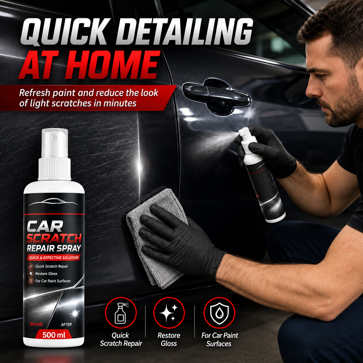 PACK OF 2 Universal Car Scratch Repair Spray (500 ml)
