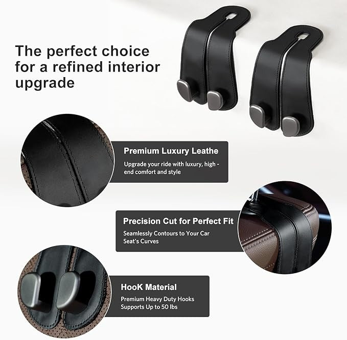 RideGlint™ Car Headrest Bag Hook